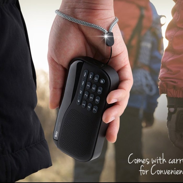 Britz BA-PR1 Sound Walk MP3 FM Radio For Your Parents or Language Sturdy, Outdoor Activity in Black N6