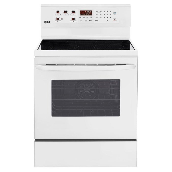 LG LRE3083SW30" Smooth White Electric Smoothtop Range - Convection
