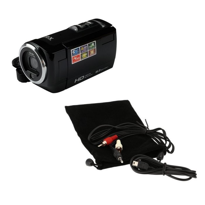 TOOGOO(R) HDV-107 Digital Video Camcorder Camera HD 720P 16MP DVR 2.7'' TFT LCD Screen 16x ZOOM Black N2
