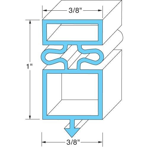 True 810803 Door Gasket 25 3/4" X 54 1/8" Rubber R-Type For True Refrigerator Gdm-49F 741058