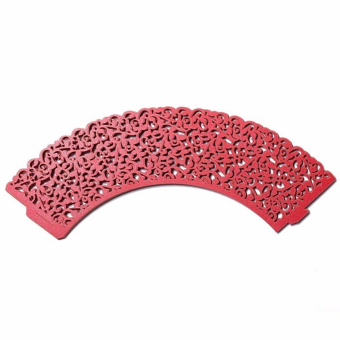 Hual@ Cupcake Wrappers 100 Filigree Artistic Bake Cake Paper Cups Little Vine Lace Laser Cut Liner Baking Cup... N11