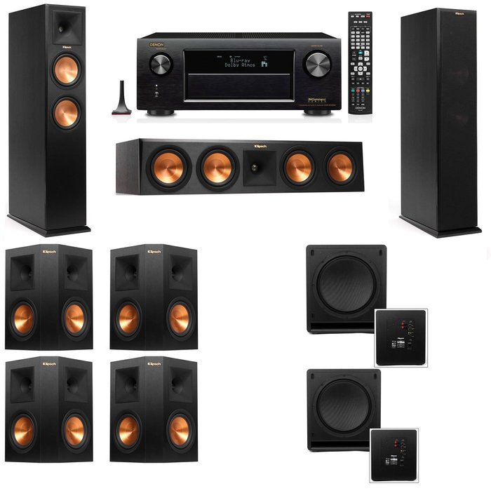 Klipsch RP-260F Tower Speakers-SW-112-7.2-Denon AVR-X3200W