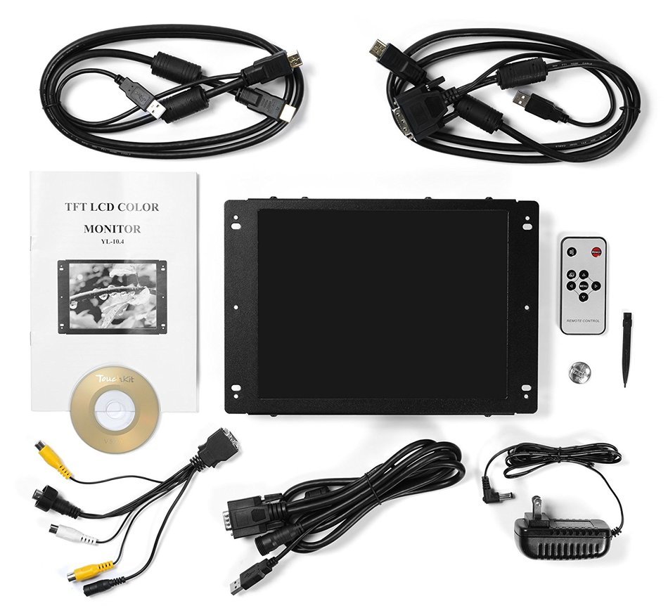 CarNetix 10.4" SKD 4:3 Open Metal Frame Touch Screen Monitor DVI HDMI