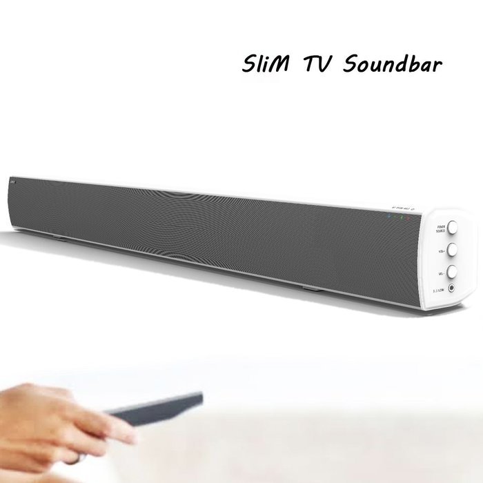 (Upgarde Version) LONPOO 609B 80cm Slim TV Soundbar Bluetooth Subwoofer 20W*2 Super BASS with Remote Control (... N4