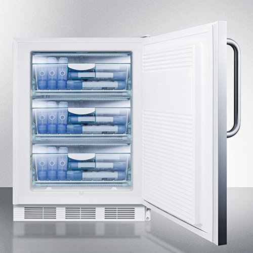 Summit VT65ML7CSS 24" Commercially Approved Upright Freezer with 3.5 cu. ft. Capacity Factory Installed Lock Three... N4