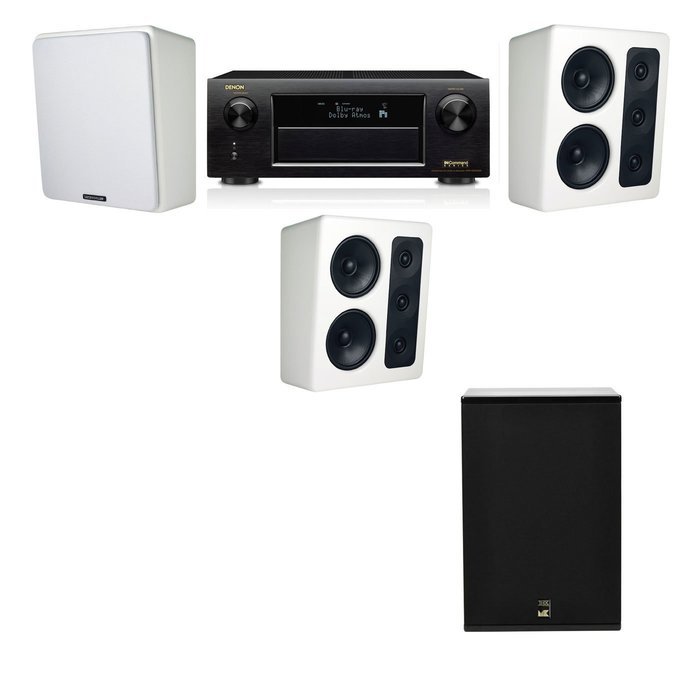 M&K Sound MP300 White Monitor Speaker 3.1 X12 Denon AVR-X5200W