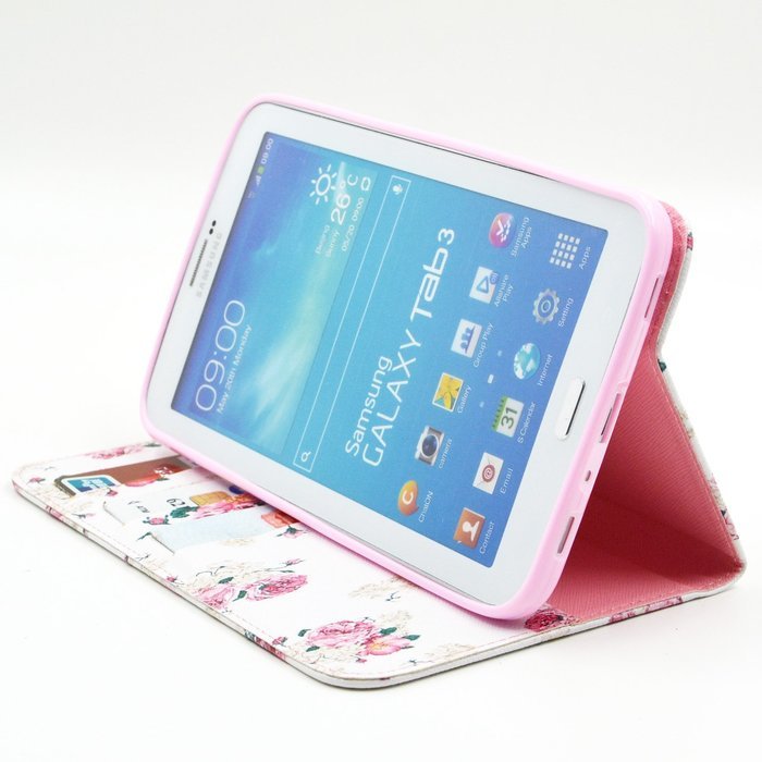 Galaxy Tab 3 7.0 Case, Firefish Kickstand Feature High Quality PU Leather Wallet with Card Slots Damage Resistance... N15