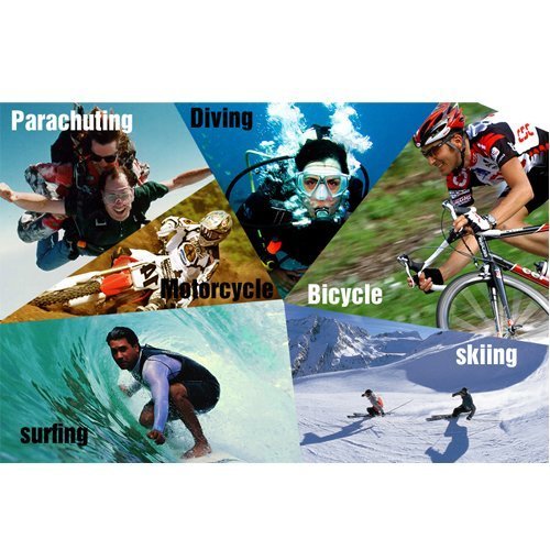 Waterproof 1080p HD Sports Camera "Cubicam" - 5MP, Body Strap + Multi Mount