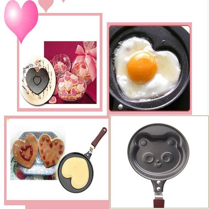 Cute Panda Utility Nonstick Cast Iron Skillet Mini Poached Egg Pan(4.7*5.5'')