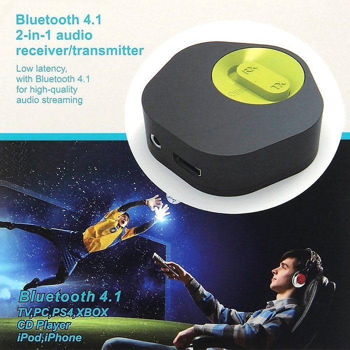 EchoAcc&reg; 4.1 Hi-Fi Bluetooth Stereo Receiver and Audio Transmitter 2 in 1,Wireless Audio Adapter Play while Charging... N2