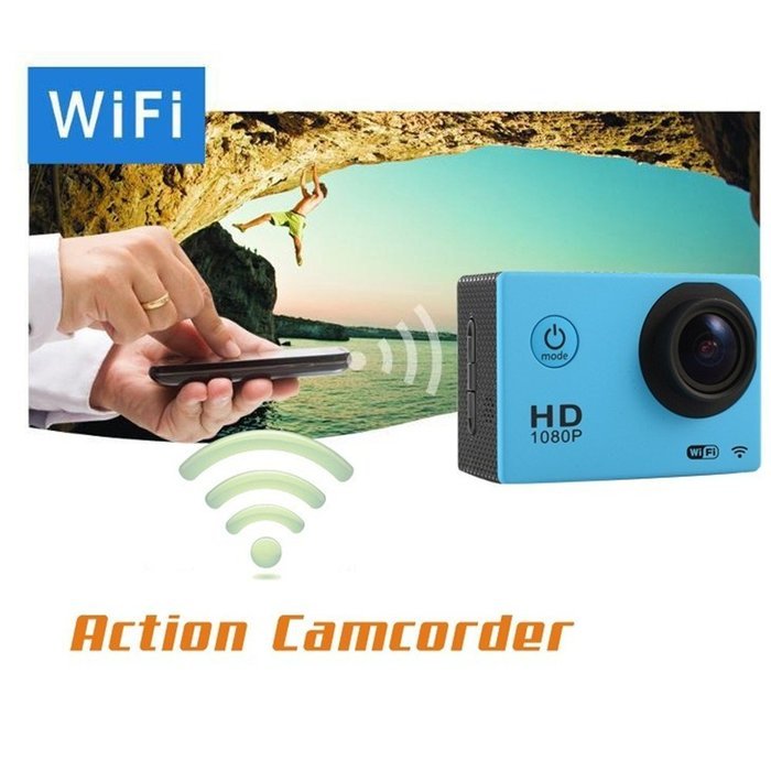 OURSPOP OP-W8 1080P Waterproof Wi-Fi Sports Action 12 MP Video Camera, 1.5" LTPS for Biking, Racing, Black