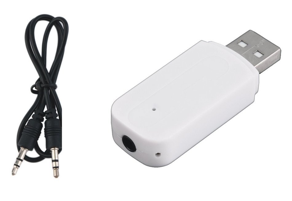 Storite USB Bluetooth Stereo Music Receiver 3.5Mm Adapter Dongle For Speakers Car Mp3- White