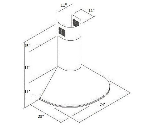 Range Hood Stainless Steel Round Front 24" CH-106-CS NT AIR