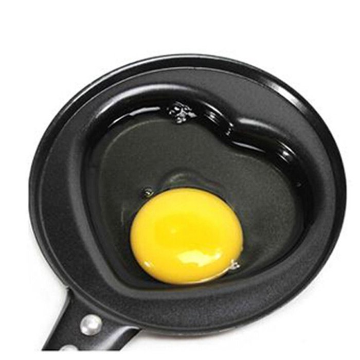 Rose&Heart Mini Poached Egg/Pancake Pan Nonstick Cast Iron Skillet(4.7*5.5'') N2