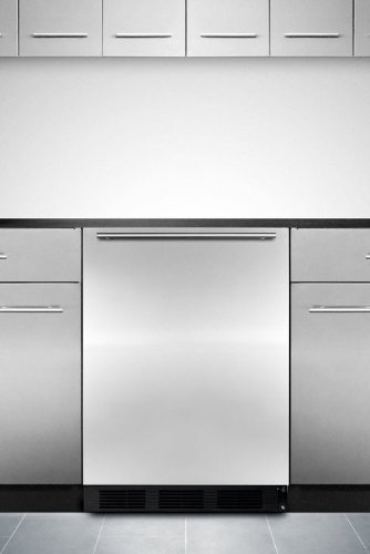Summit ALB653BSSHH: ADA compliant built-in refrigerator-freezer with stainless steel door, HH handle, black