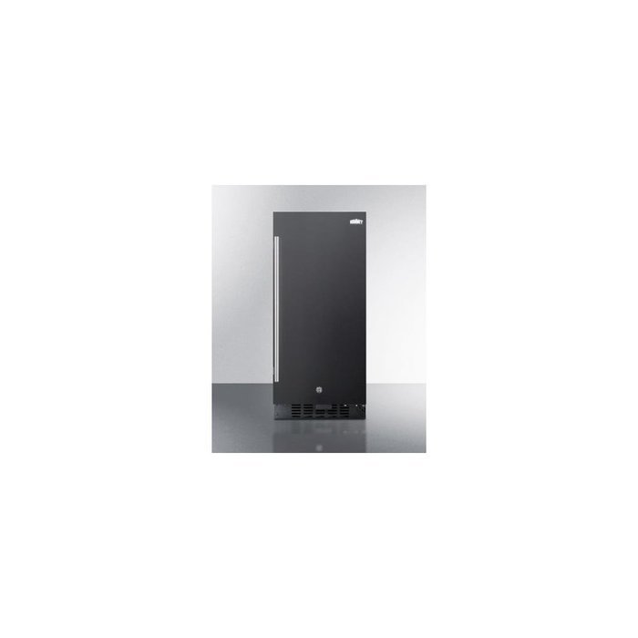 Summit FF1532B 15" Compact Refrigerator with Automatic Defrost Adjustable Glass Shelves Digital Thermostat and...