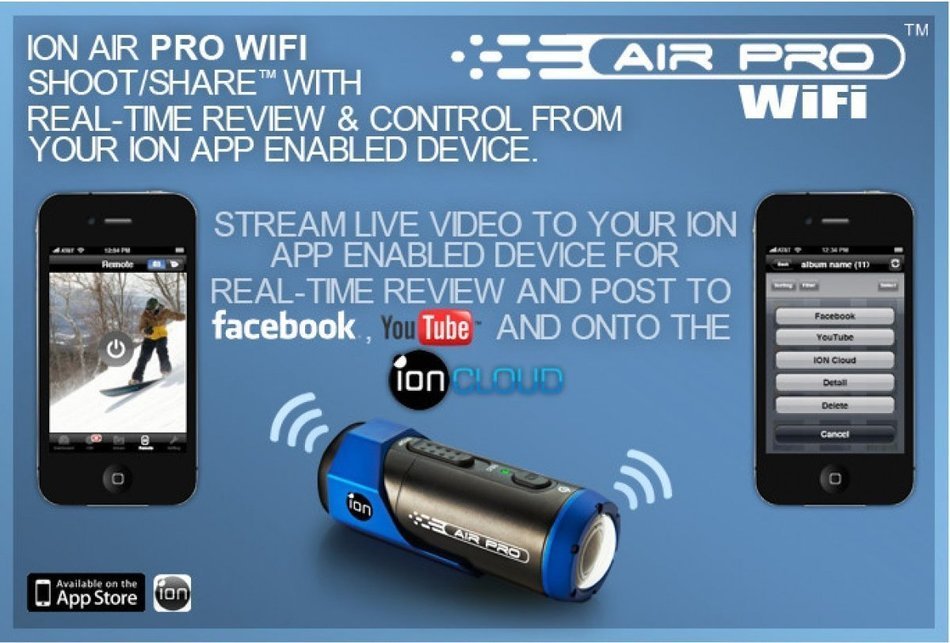 iON AIR PRO Wi-Fi Full HD 1080p Wearable Sports Action Video Camcorder 16GB Complete Suction Mount & Skins System N2