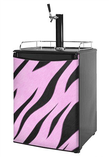 Kegerator Skin - Zebra Skin Pink (fits medium sized dorm fridge and kegerators)