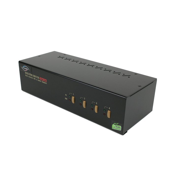 Linkskey 2-Port Dual Monitor DVI/DVI USB KVM + 7.1 Surround/Microphone/USB with Cables (LDV-DM702AUSK) N39