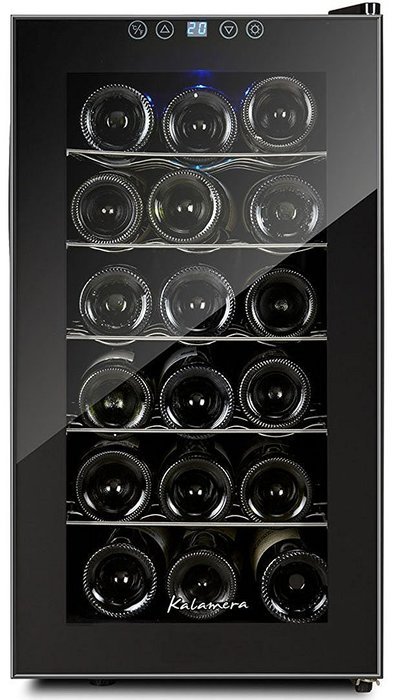 18 Bottle CounterTop Wine Cooler, Kalamera Freestanding Thermoelectric Refrigerator with Digital Temperature Display N4