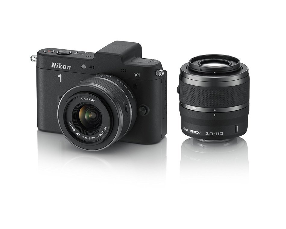 Nikon 1 V1 10.1 MP HD Digital Camera System with 10mm and 10-30mm VR 1 NIKKOR Lenses (Black) N3