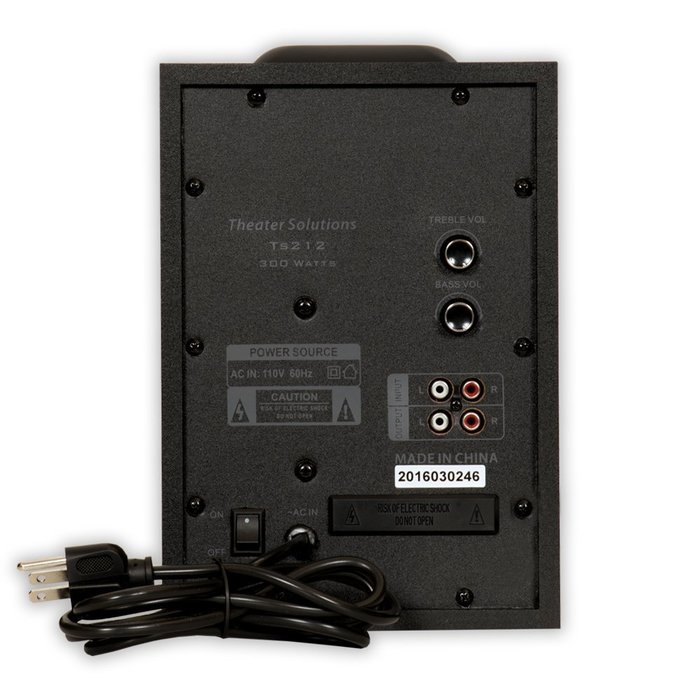 Theater Solutions TS212 Powered 2.1 Speaker System Multimedia with 2 Extension Cables N2