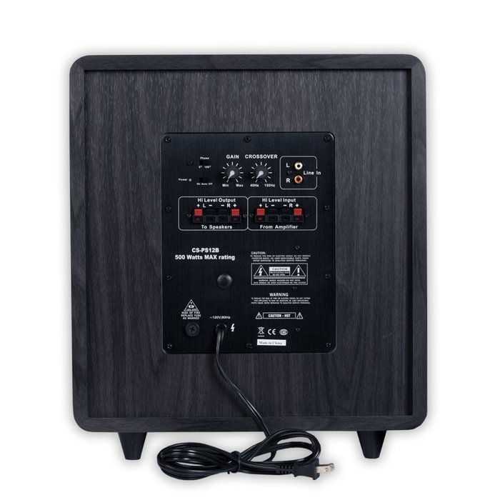 Acoustic Audio CS-PS65-B Front Firing Subwoofer (Black) N14
