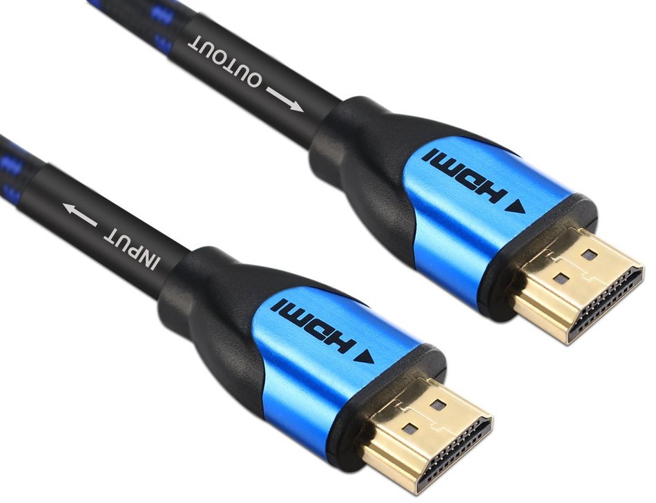 JINPIN Ultra High Speed hdmi cable-BC 50ft black/red with Braided Cord support Ethernet ,3D,4K and Audio Return... N8