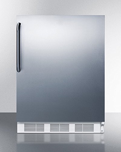 Summit FF61SSTB 24" Freestanding Counter Height Refrigerator with 5.5 cu. ft. Capacity Automatic Defrost Adjustable...