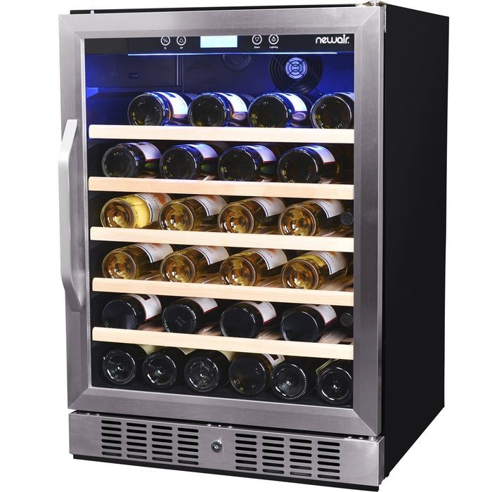 NewAir AWR-520SB 52 Bottle Built in Compressor Wine Cooler, Stainless Steel & Black N5
