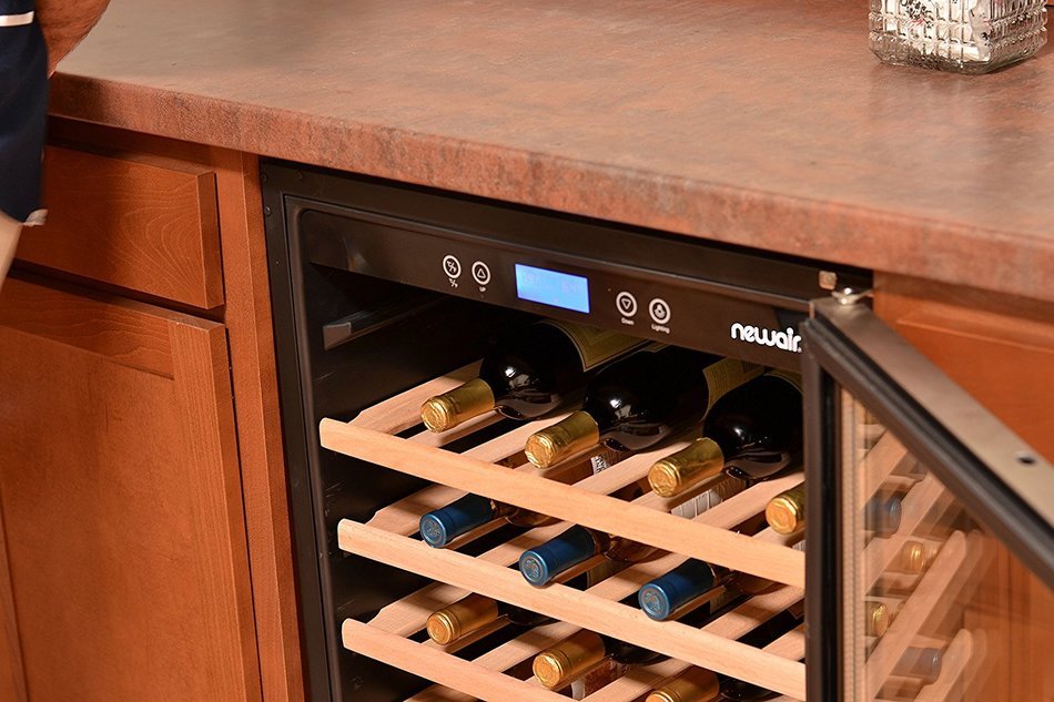 NewAir AWR-520SB 52 Bottle Built in Compressor Wine Cooler, Stainless Steel & Black N8