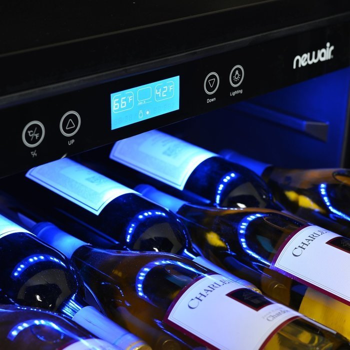 NewAir AWR-520SB 52 Bottle Built in Compressor Wine Cooler, Stainless Steel & Black N9