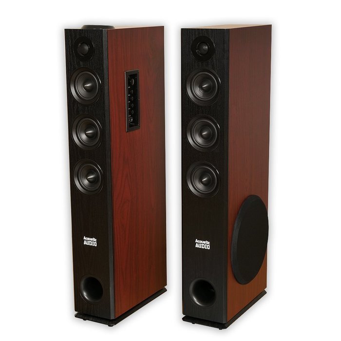 Acoustic Audio TSi550 Bluetooth Powered Floorstanding Tower Home Multimedia Speaker Pair N2