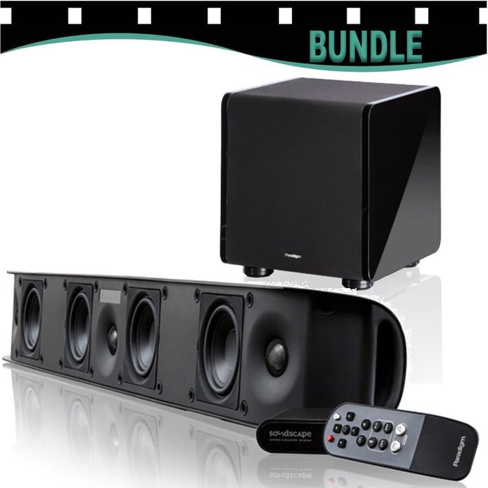 Paradigm SHIFT Series Soundscape Full Powered Soundbar with apt-X Bluetooth + Paradigm Cinema Sub N4