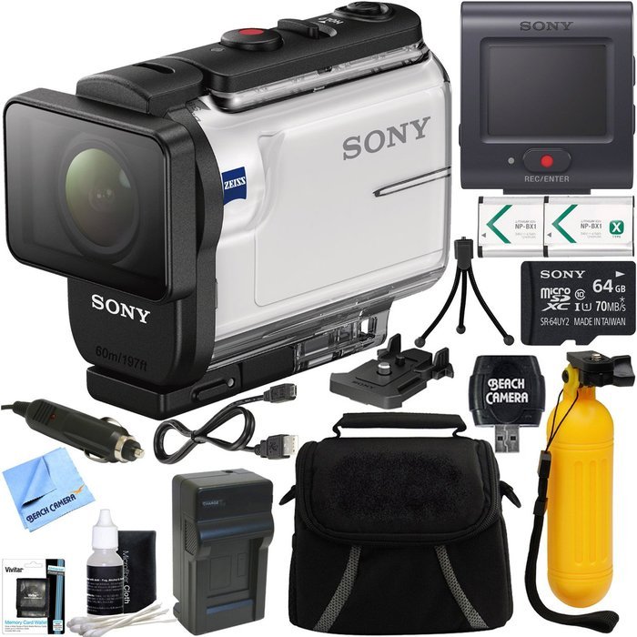 Sony HDR-AS300R Action Camera + Live View Remote & 64GB Accessory Bundle