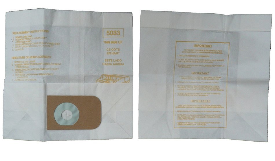 6 Kenmore Sears Allergy Vacuum Bag, Canister Vacuum Cleaners, 5023-5033 Bag Changed to Kenmore Type E for Manufacture...