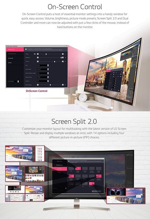 LG 38UC99 38" Class 21:9 UltraWide WQHD+ (3840x1600) IPS Curved LED Monitor ,USB C & 3.0 1ms...