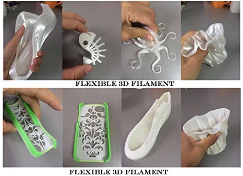 3DDPLUS 1.75mm flexible soft PLA 3D Printer Filament - 750g Spool (1.65 lbs) - Dimensional Accuracy +/- 0.03mm
