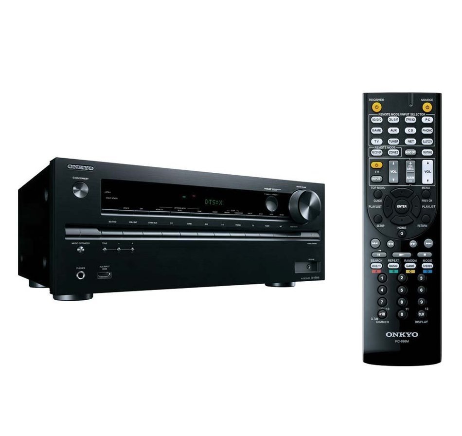 Klipsch Home Theater System Bundle (RP-150M (2-Pair), RP-250C) with Receiver (Onkyo TX-RZ800 - Cherry) N10