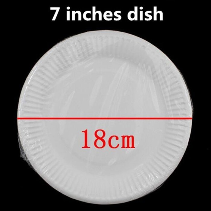 Gogoforward 20 PCS White Disposable Paper Plates Cake Pan Party Plates (7") N4