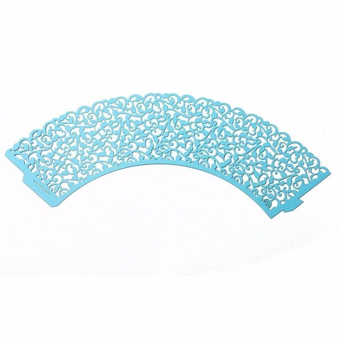 Hual@ Cupcake Wrappers 100 Filigree Artistic Bake Cake Paper Cups Little Vine Lace Laser Cut Liner Baking Cup... N17