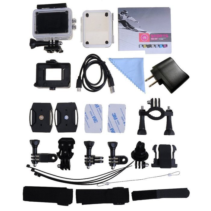 2.0inch Waterproof Car Camera 1080p Hd Bicycle Helmet Sport DV Action Camera US Plug N4