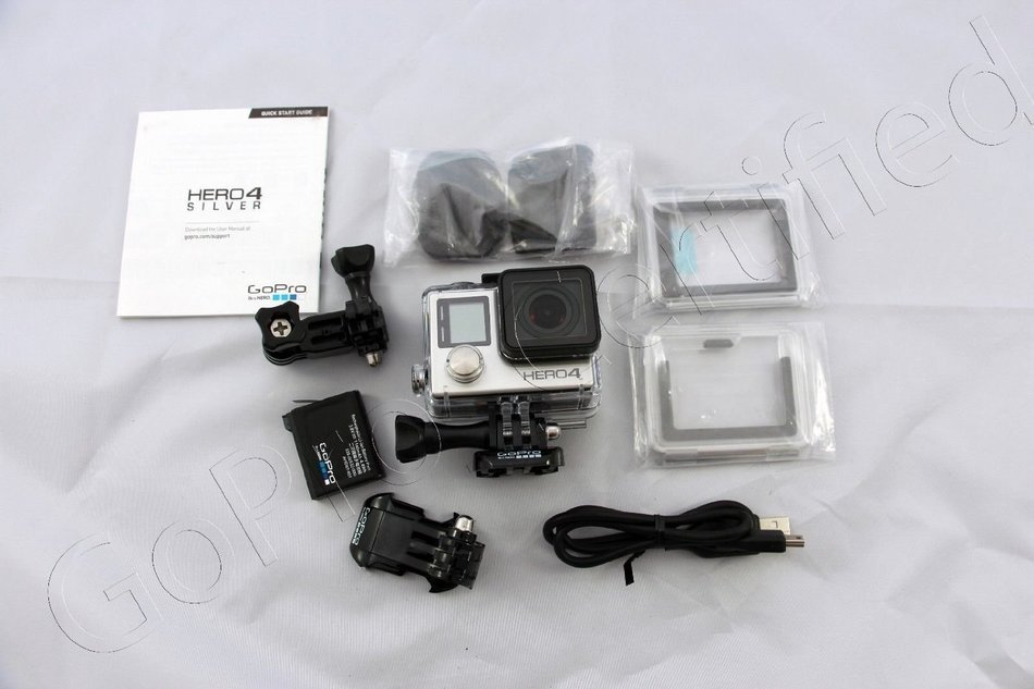 GoPro HERO 4 Silver Edition 12MP Waterproof Sports & Action Camera with Standard and Skeleton Housing, 3-way Pivot...
