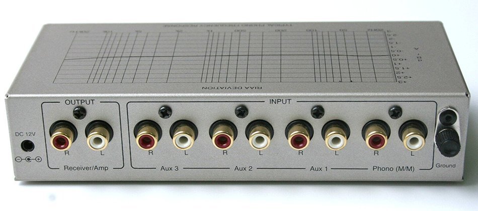 TCC TC-754 BLACK RIAA Phono Preamp With Three Switchable Aux Inputs; includes optional PREMIUM HIGH POWER AC Adaptor N4