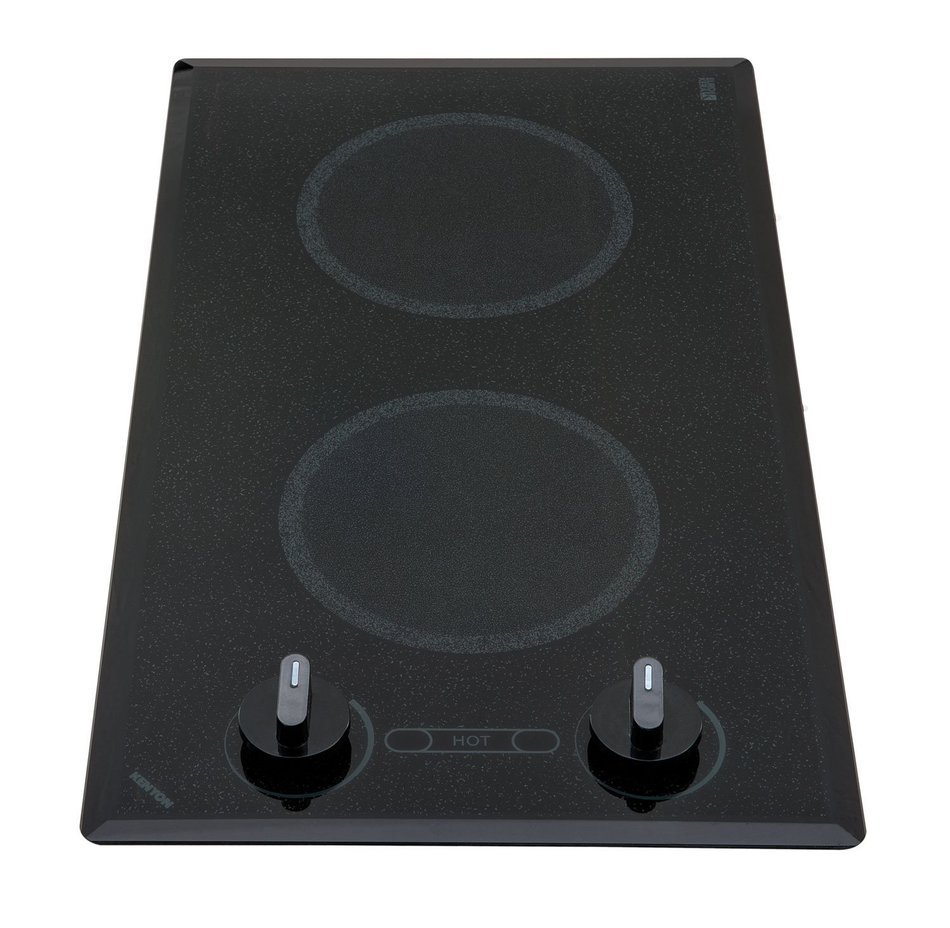 Kenyon B41516 6-1/2-Inch Mediterranean 2-Burner Trimline Cooktop with Analog Control UL, 240-volt, Black