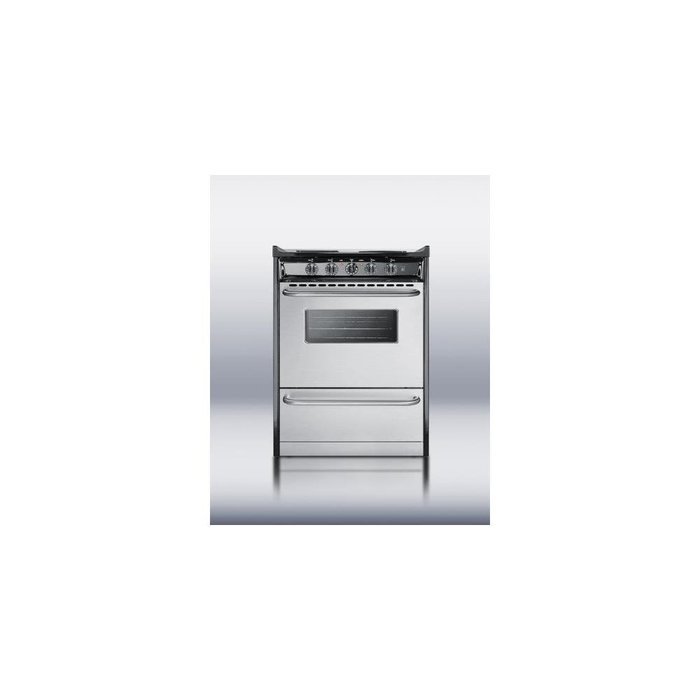 TEM610BRWY Professional 24" Electric Range With Stainless Steel Manifold Stainless Steel Oven Door N3