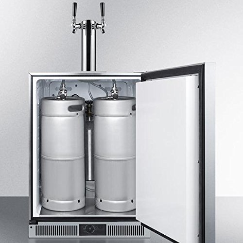 Summit SBC590 24" 5.7 cu. ft. Built-In Beer Dispenser with Frost-Free Operation Dual Tap System Adjustable Thermostat... N3