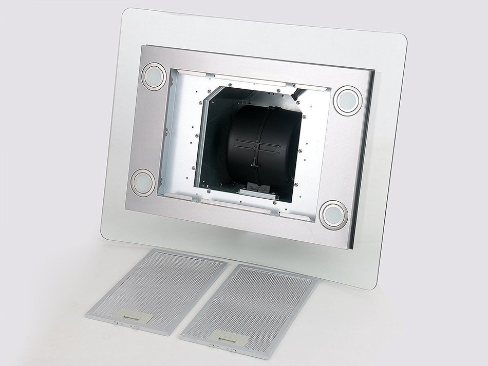 30" Stainless Steel Glass Island Mount Kitchen LCD Display Range Hood Stove Vent Carbon Filters Included WL-0063075+CF N4