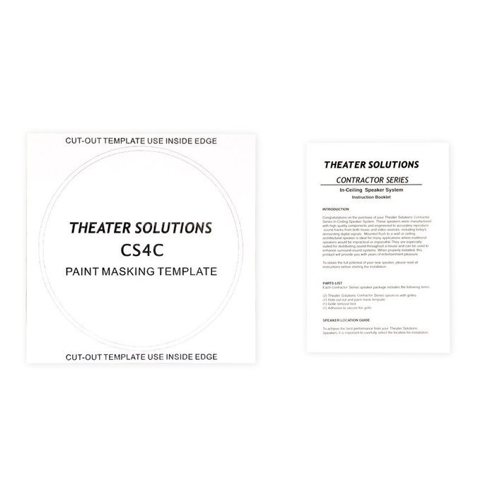 Theater Solutions CS4C In Ceiling Speakers Surround Sound Home Theater 7 Speaker Set CS4C-7S N3