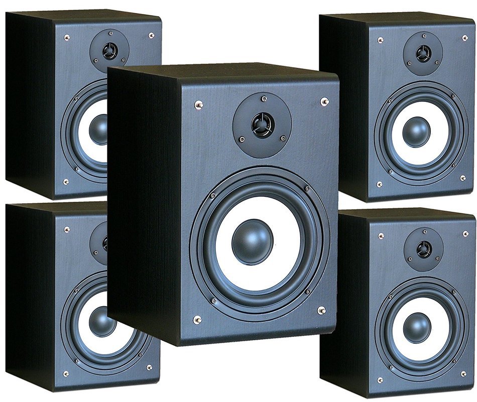 5 X JMax Bookshelf Speakers 400 Watts Total, Home Theatre QHR-165W N2